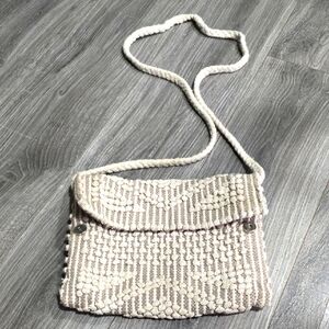 Love Stitch Cream Crossbody Bag with Textured Design
